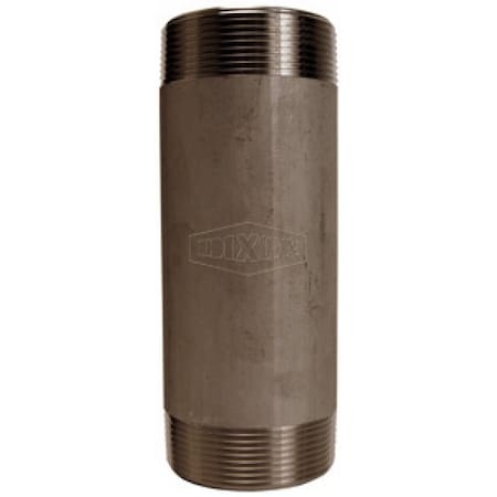 Dixon TN125 x3SS Threaded Both End Pipe Nipple, 1-1/4 in Nominal, MNPT End Style, 316 SS, SCH 40/STD, Dome TN125X3SS